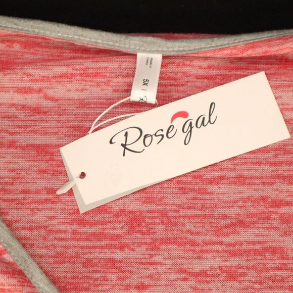 Rosegal 5X Blouse Pink & Gray w/shoe laced sleeve design NEW Renaissance flare - Picture 3 of 5